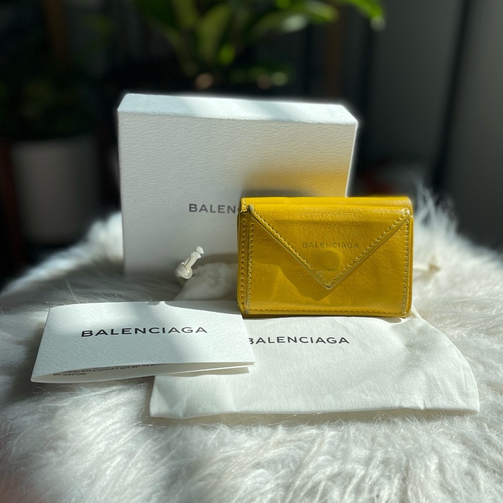 Balenciaga Papier Leather Compact Wallet